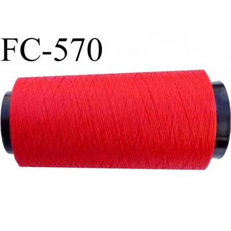 Cone de fil mousse polyester fil n° 160 couleur rouge longueur du cone 1000 mètres bobiné en France