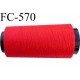 Cone de fil mousse polyester fil n° 160 couleur rouge longueur du cone 2000 mètres bobiné en France