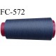 Cone de fil mousse polyester fil n° 160 couleur gris anthracite bleuté cone de 1000 mètres bobiné en France