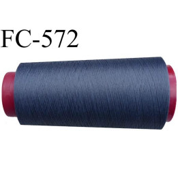 Cone de fil mousse polyester  fil n° 160 couleur gris anthracite bleuté cone de 5000 mètres bobiné en France