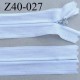 fermeture zip invisible longueur 40 cm couleur blanc non séparable zip nylon largeur 2.5 cm 