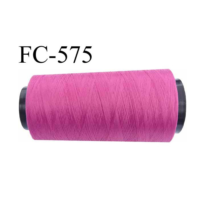 Cone de fil mousse  polyester fil n° 160 couleur fushia  longueur du Cone 5000 mètres bobiné en France