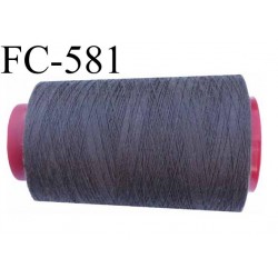 CONE de fil polyester fil n° 40 couleur gris anthracite longueur de 2000 mètres bobiné en France