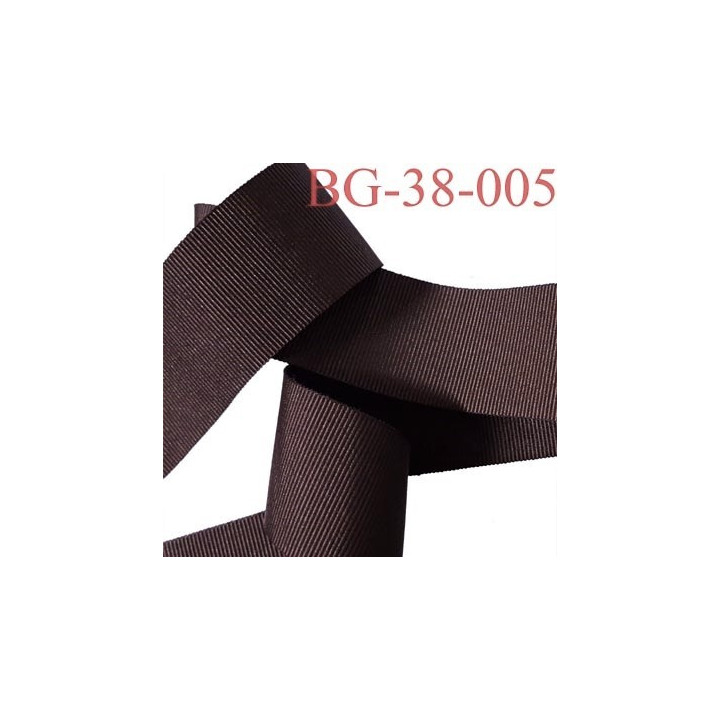  galon ruban gros grain couleur marron très très solide et souple polyester largeur 38 mm prix au mètre