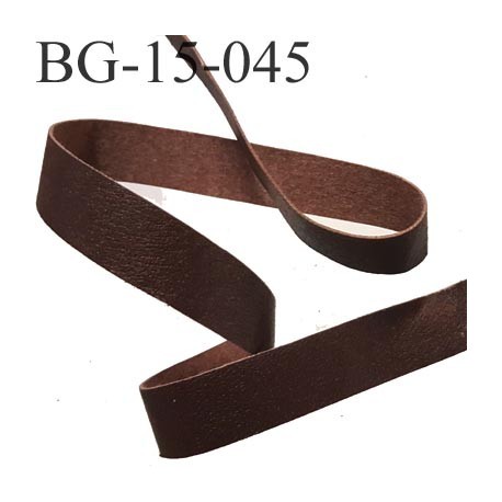 Destockage galon ruban couleur marron façon cuir largeur 15 mm souple et doux très agréable au touché prix au mètre
