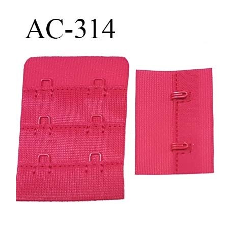 attache rallonge extension de soutien gorge 2 crochets 3 hauteur largeur 38 mm couleur groseille