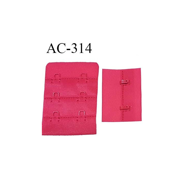 attache rallonge extension de soutien gorge 2 crochets 3 hauteur largeur 38 mm couleur groseille