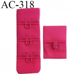 attache rallonge extension de soutien gorge 2 crochets 3 hauteur largeur 20 mm couleur groseille