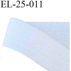 élastique plat souple largeur 25 mm couleur blanc vendu au mètre