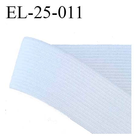 élastique plat souple largeur 25 mm couleur blanc vendu au mètre