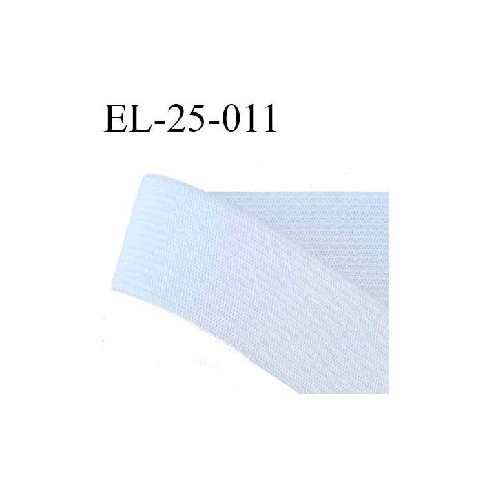 élastique plat souple  largeur 25 mm couleur blanc vendu au mètre
