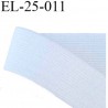 élastique plat souple largeur 25 mm couleur blanc vendu au mètre