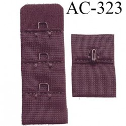 attache rallonge extension de soutien gorge 2 crochets largeur 20 mm hauteur 54 mm couleur marron