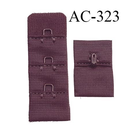 attache rallonge extension de soutien gorge 2 crochets largeur 20 mm hauteur 54 mm couleur marron