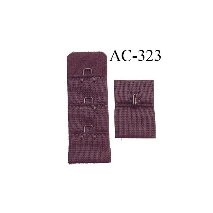 attache rallonge extension de soutien gorge 2 crochets largeur 20 mm hauteur 54 mm couleur marron