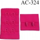 attache rallonge extension de soutien gorge 2 crochets largeur 30 mm hauteur 53 mm couleur framboise