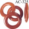 Anneau en bois vernis couleur caramel diamètre extérieur 48 mm diamètre intérieur 27 mm épaisseur 7 mm