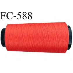 Cone de fil polyester fil n° 120 couleur corail cone de 1000 mètres bobiné en France