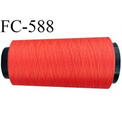 Cone de fil polyester fil n° 120 couleur corail cone de 2000 mètres bobiné en France
