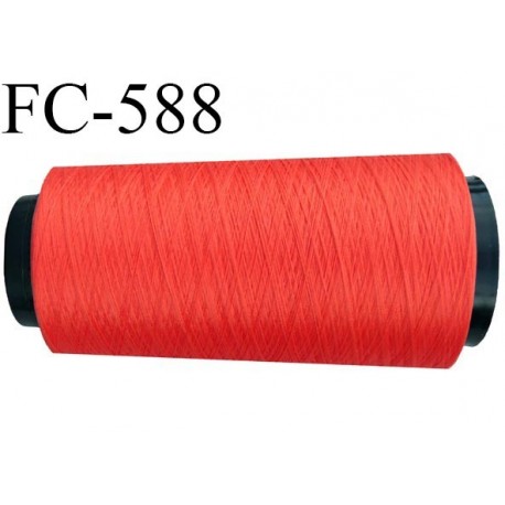 Cone de fil polyester fil n° 120 couleur corail cone de 2000 mètres bobiné en France