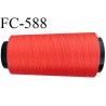 Cone de fil polyester fil n° 120 couleur corail cone de 2000 mètres bobiné en France