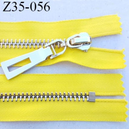 Fermeture zip à glissière en métal  longueur 35 cm couleur jaune non séparable  largeur 3.6 cm zip glissière largeur 6.5 mm