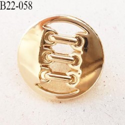 Bouton en  métal doré cuivré provient d'une créatrice parisienne vraiment superbe décor style lacet diamètre 22 mm