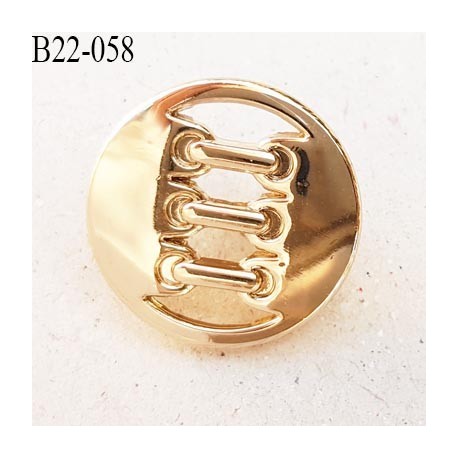 Bouton en métal doré cuivré provient d'une créatrice parisienne vraiment superbe décor style lacet diamètre 22 mm