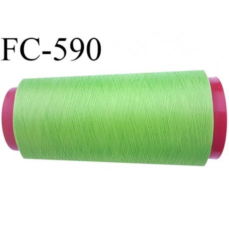 Cone de fil mousse polyester fil n°160 couleur vert longueur 1000 mètres bobiné en France