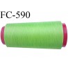 Cone de fil mousse polyester fil n°160 couleur vert longueur 1000 mètres bobiné en France