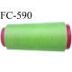 Cone de fil mousse  polyester fil n°160 couleur vert  longueur  2000 mètres bobiné en France