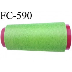 Cone de fil mousse polyester fil n°160 couleur vert longueur 5000 mètres bobiné en France