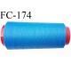CONE 1000 mètres de fil mousse Polyester texturé fil n° 120 couleur bleu lumineux bobiné en France