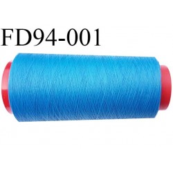 Destockage cone 2000 mètres de fil mousse polyester fil n°120 couleur bleu bobiné en France
