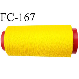 Cone 1000 mètres de fil mousse polyamide fil n° 120 couleur jaune  bobiné en France