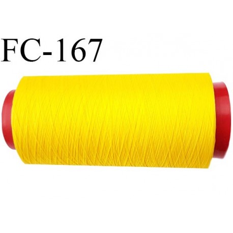 Cone de fil mousse polyamide fil n° 120 couleur jaune longueur du cone 5000 mètres fabriqué en France