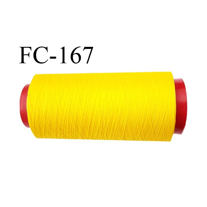 Cone 5000 mètres de fil mousse polyamide fil n° 120 couleur jaune  bobiné en France