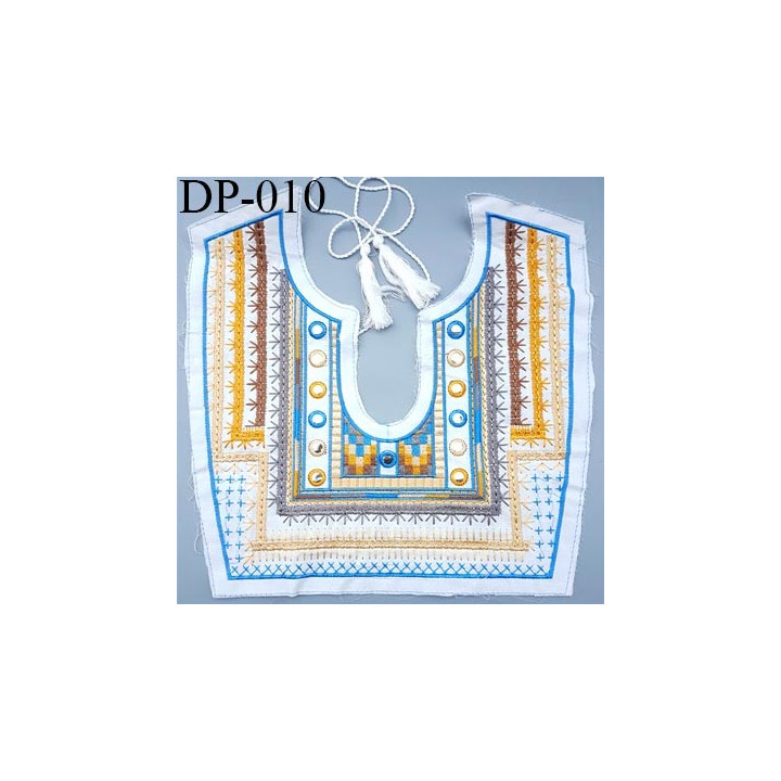 Devant Plastron Superbe en coton doux hauteur 30 cm largeur 30 cm largeur couleur écru bleu marron taupe ocre