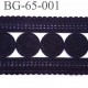 Galon ruban passementerie largeur 65 mm longueur de 128 cm couleur noir coton et synthétique vendu à la pièce