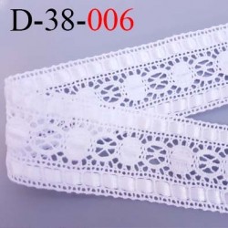 dentelle crochet coton et synthétique largeur 38 mm couleur blanc prix au mètre