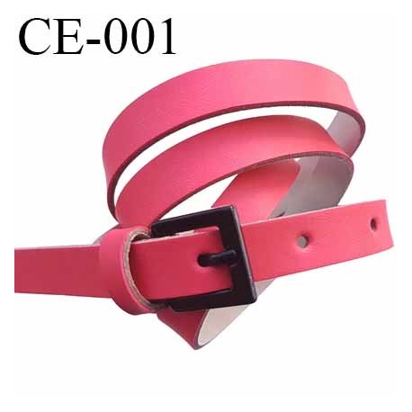 Ceinture 100 cm façon cuir haut de gamme souple très agréable au touché couleur corail largeur 14 mm épaisseur 2 m