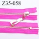 Fermeture 35 cm zip à glissière en métal couleur fushia non séparable largeur 3.6 cm zip glissière largeur 6.5 mm