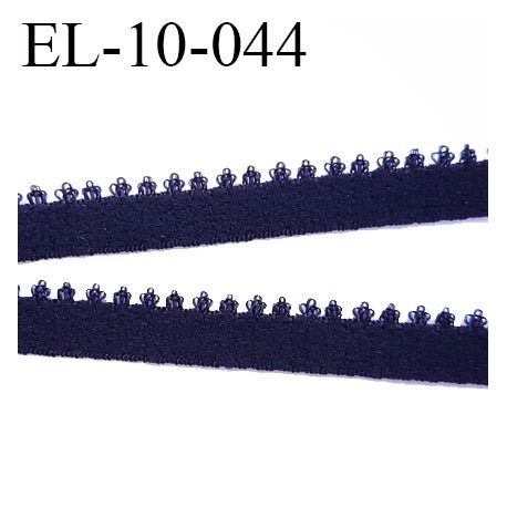 Elastique picot couleur noir avec boucles largeur 10 mm largeur de la bande 7 mm largeur de boucle 3 mm prix au mètre