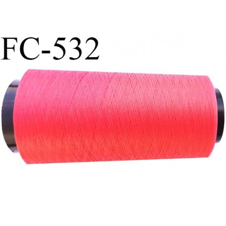 Cone 5000 mètres de fil mousse polyester fil n° 110 couleur corail cone de bobiné en France