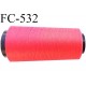 Cone 2000 mètres de fil mousse polyester fil n° 110 couleur corail cone de 2000 mètres bobiné en France