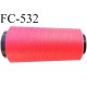 Cone de fil mousse polyester fil n° 120 couleur corail cone de 1000 mètres bobiné en France