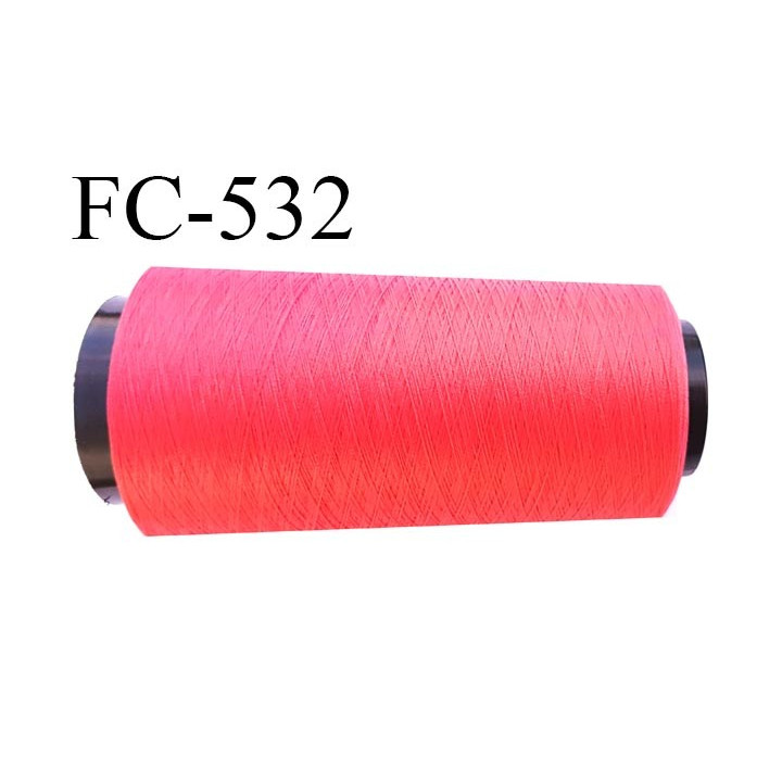 Cone 1000 mètres de fil mousse polyester  fil n° 110 couleur corail cone de 1000 mètres bobiné en France