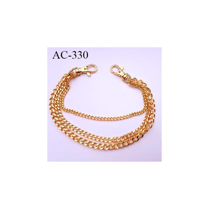 chainette décorative métal couleur brillant  3 rangs 3 grosseurs de mailles très belle