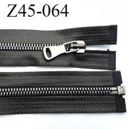 fermeture zip à glissière  longueur 45 cm couleur noir brillant  façon cuir séparable zip métal largeur 3.2 cm