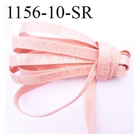 élastique de marque sonia rykiel inscription en surpiquage couleur chair rosé lumineux largeur 10 mm prix au mètre